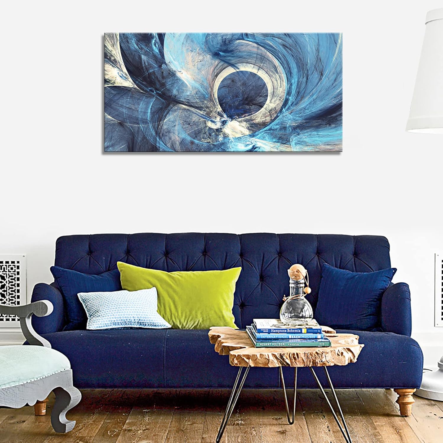 YYYYHPP YP1275 Arte de pared abstracto moderno minimalista abstracto lienzo pintura azul lienzo impresión pintura para decoración de pared