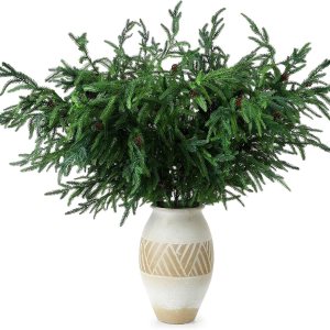 Rama de pino de Navidad de 36 pulgadas con piñas y vegetación para manualidades, guirnalda, corona y decoración del hogar (6 piezas) Rama de pino de Navidad de 36 pulgadas con piñas y vegetación para manualidades, guirnalda, corona y decoración del hogar (6 piezas)