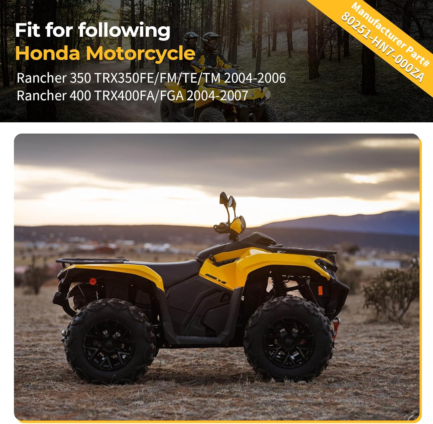 Guardabarros trasero derecho contra salpicaduras para Honda Rancher 350 Rancher 400 2004-2007 TRX350FE TRX350FM TRX350TE TRX350TM TRX400FA TRX400FGA