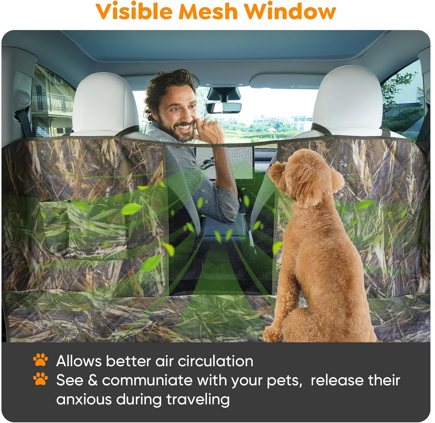KIMHY Funda XXL para asiento trasero de automóvil para perro (63 pulgadas de ancho x 94 pulgadas de largo), funda de asiento de camión para perro