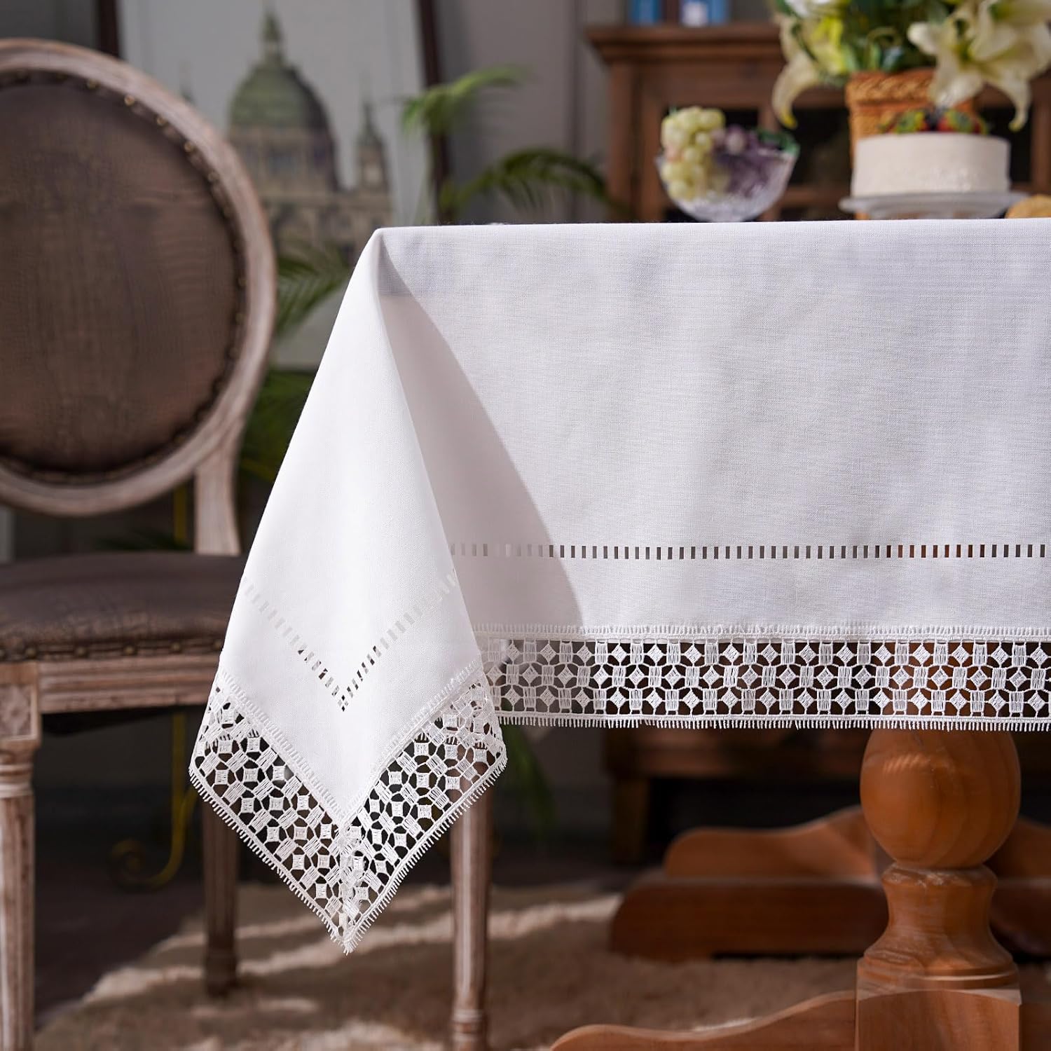 ARTABEL – Manteles de mesa de trabajo cortados con encaje láser troquelado a láser, exquisitos vintage, Shabby Chic para mesas largas de cena de