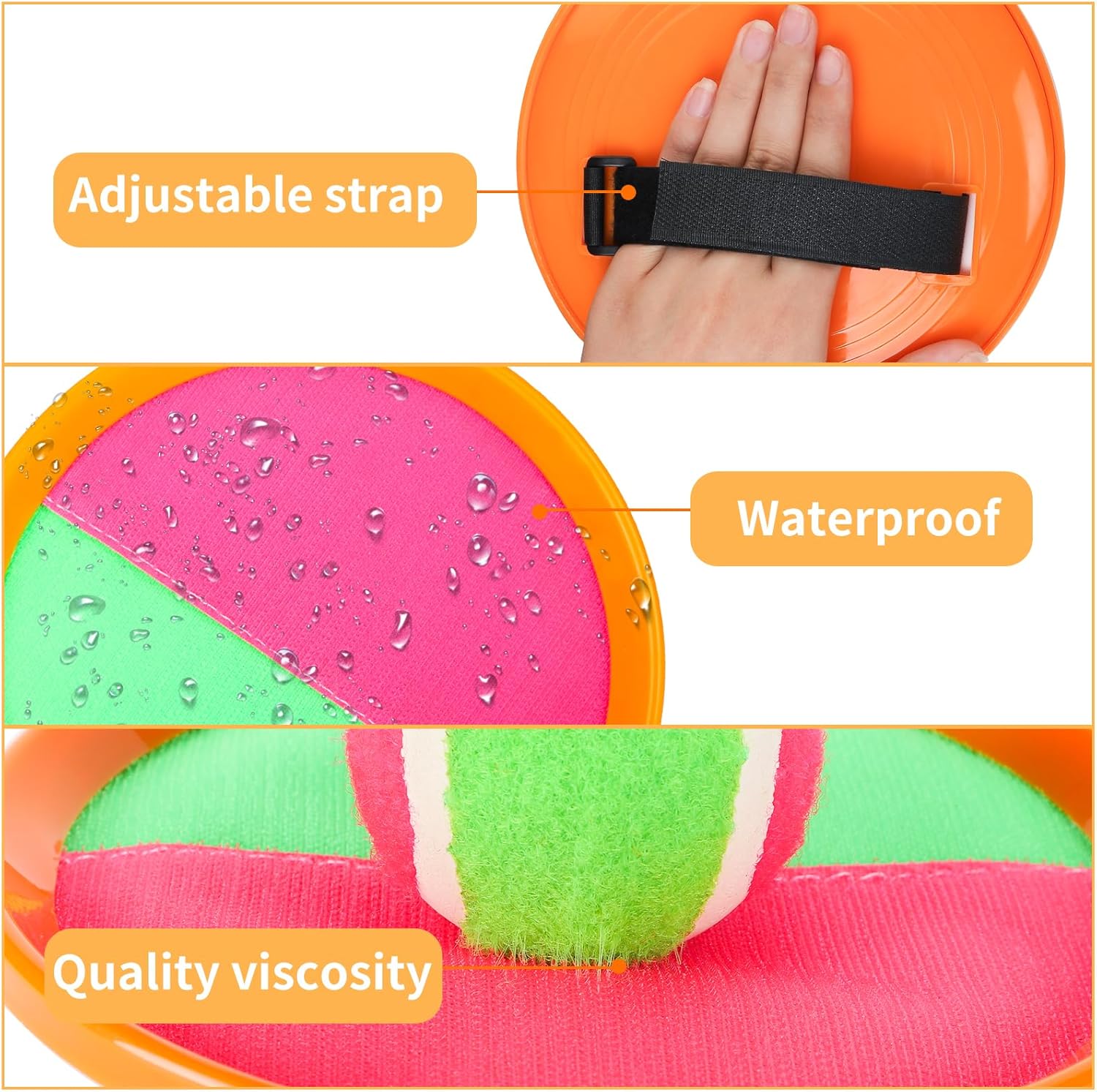 Toss and Catch Game Ball Set,Ball Catch Set, Outdoor Games Beach Games for Kids – Kids Toys Pool Toys Beach Toys Summer Toys for Kids Ages 4-8,