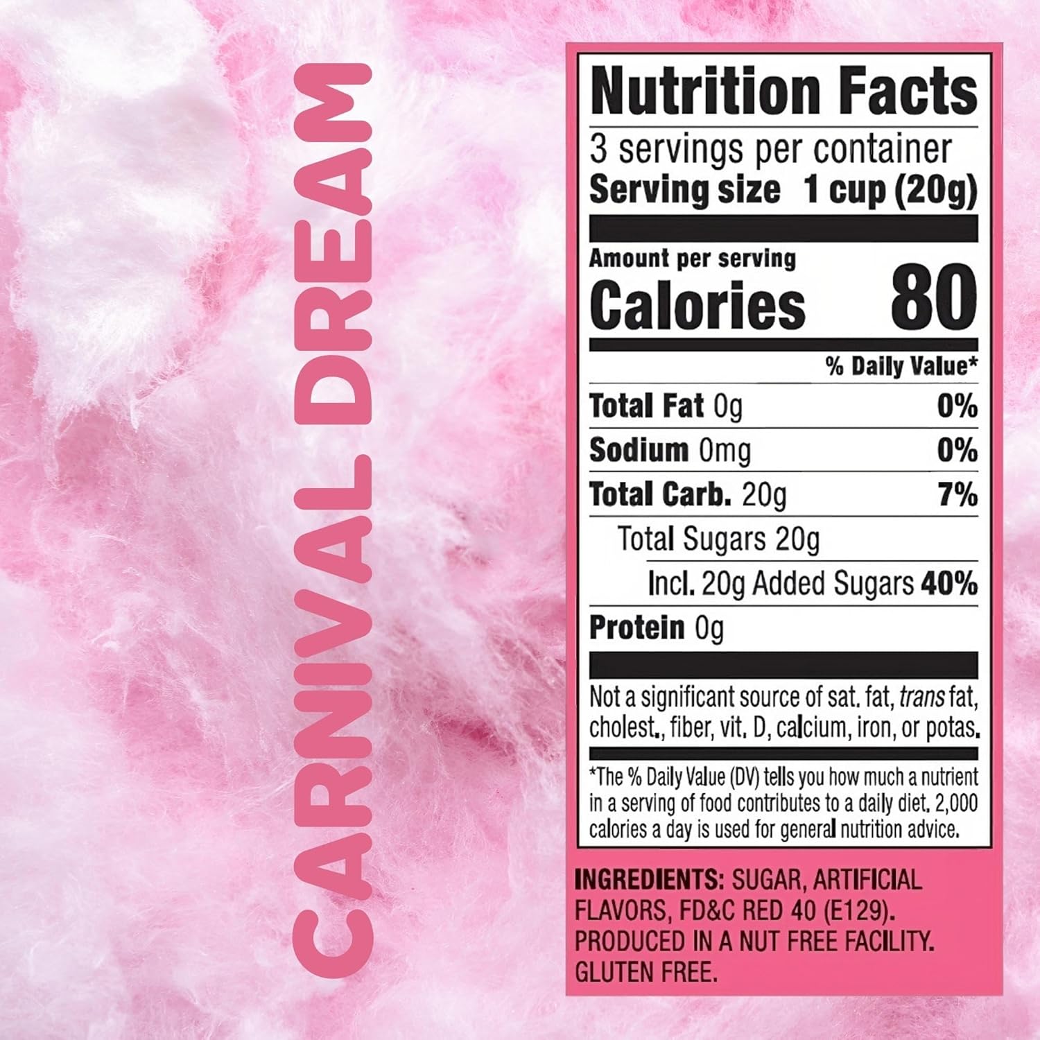 Snacktery Carnival Pink Cotton Candy – Deja que la dulce diversión comience con algodón de azúcar a granel con sabor a cereza y vainilla,