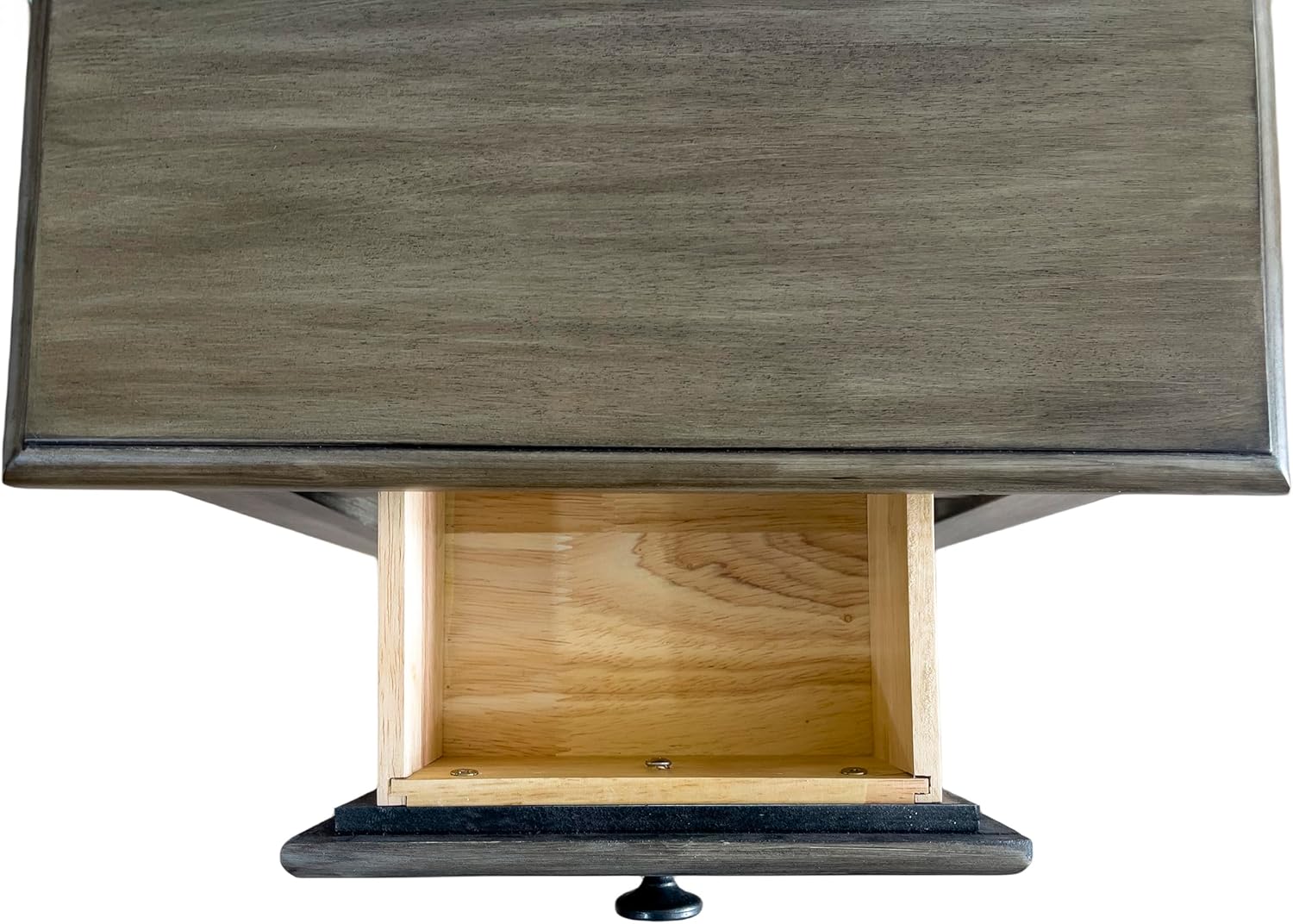 Mesa auxiliar estrecha pequeña con cajón y estante de madera sólida para sofá, mesa auxiliar delgada para mesita de noche para espacios pequeños,