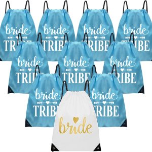 Lady & Home – 10 bolsas con cordón para dama de honor, bolsa con cordón para despedida de soltera, regalo de despedida de soltera, turquesa Lady & Home – 10 bolsas con cordón para dama de honor, bolsa con cordón para despedida de soltera, regalo de despedida de soltera, turquesa