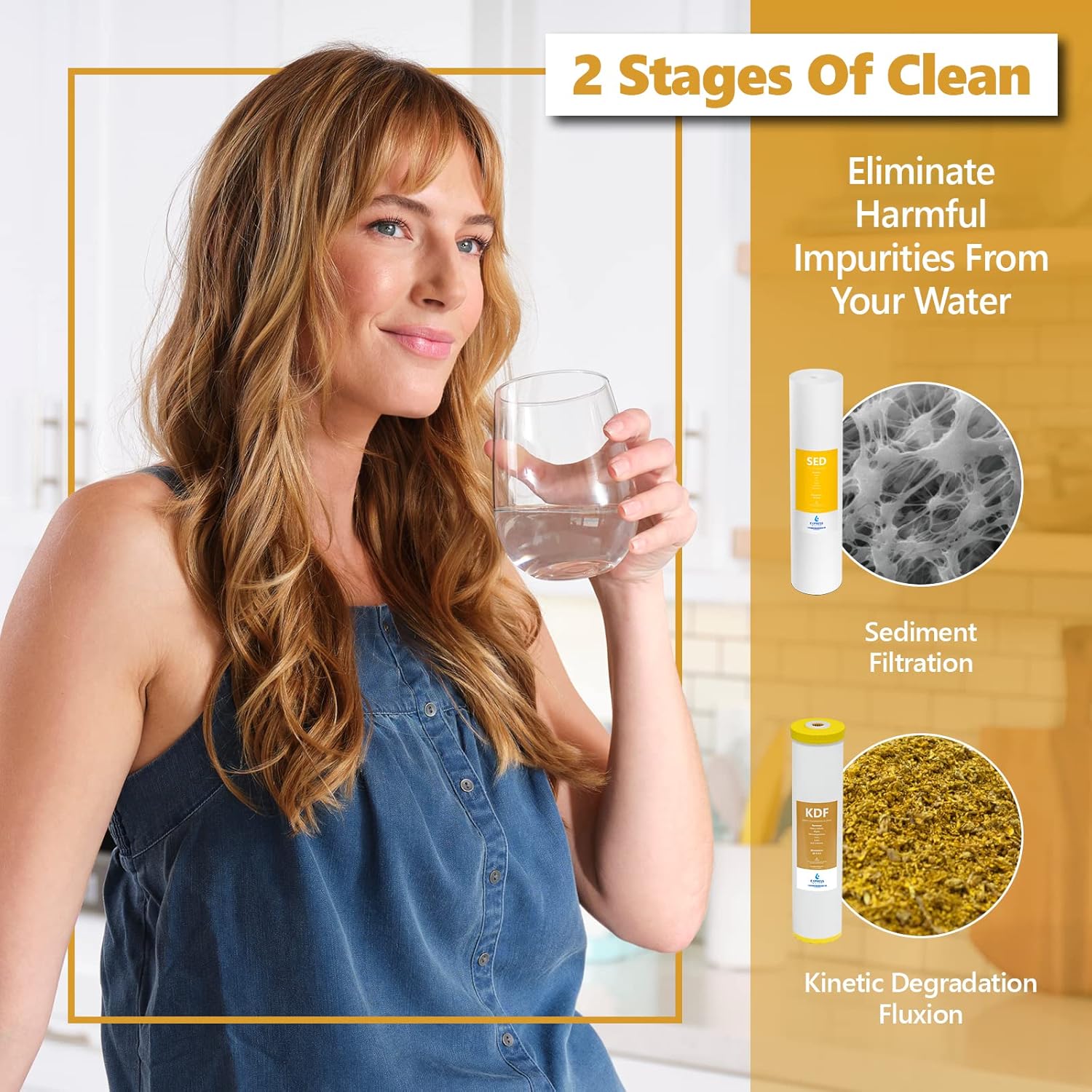 Express Water Filtro de agua de metal pesado para toda la casa  Sistema de filtración de agua de 2 etapas para toda la casa  KDF, filtros de carbono