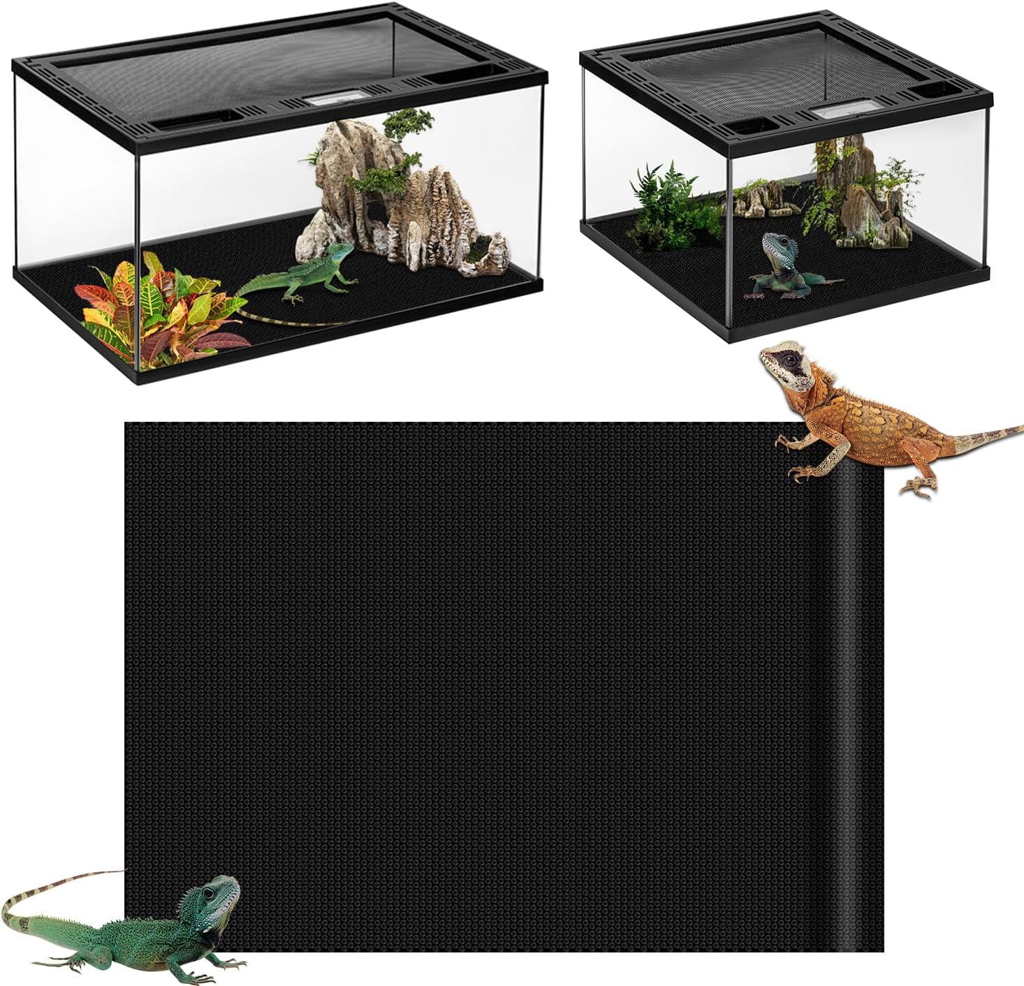 Accesorios para tanque de reptiles, accesorios de tanque de dragón barbudo de leopardo EVA, sustrato de alfombra para decoración de tanque de
