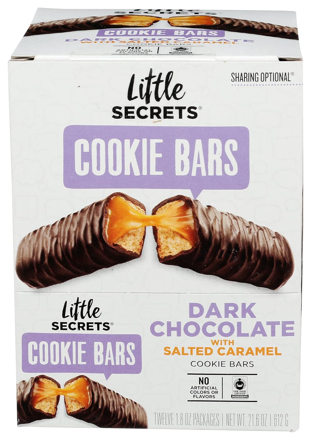 Little Secrets Barras de galletas, chocolate negro con caramelo salado, 1.8 onzas (paquete de 12)
