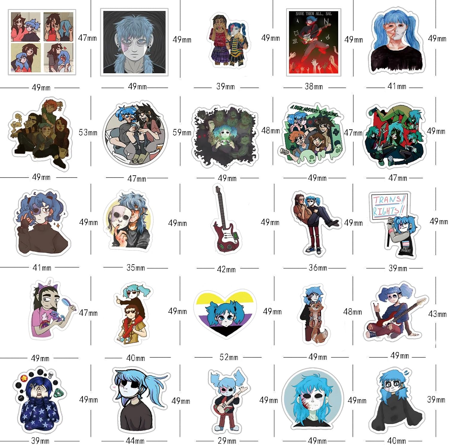 60 calcomanías impermeables para juegos de aventura de terror para niños, niñas, adolescentes, adultos, para cumpleaños, fiesta de Halloween,