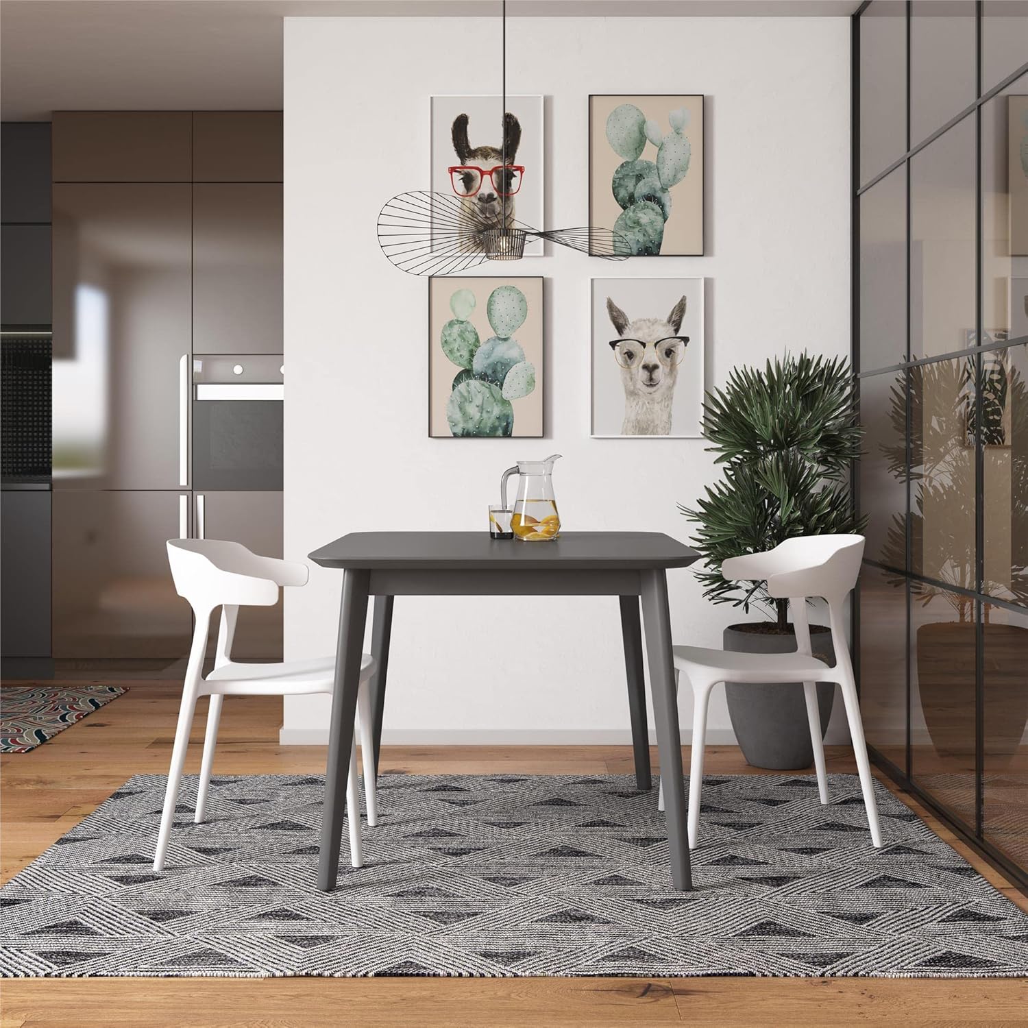 Novogratz Poolside Collection, Felix – Sillas de comedor apilables para interiores y exteriores, paquete de 2, color blanco