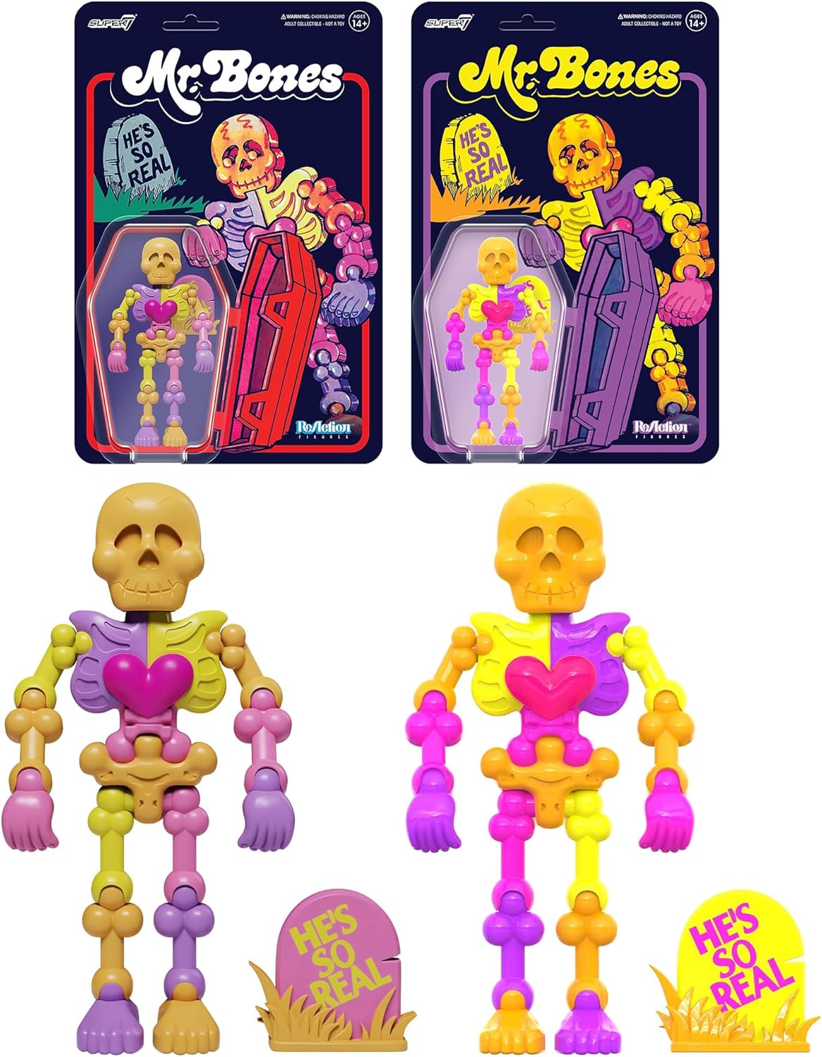 Super7 Mr. Bones – Figura de acción de Mr. Bones de 3.75 pulgadas, coleccionables vintage y juguetes retro