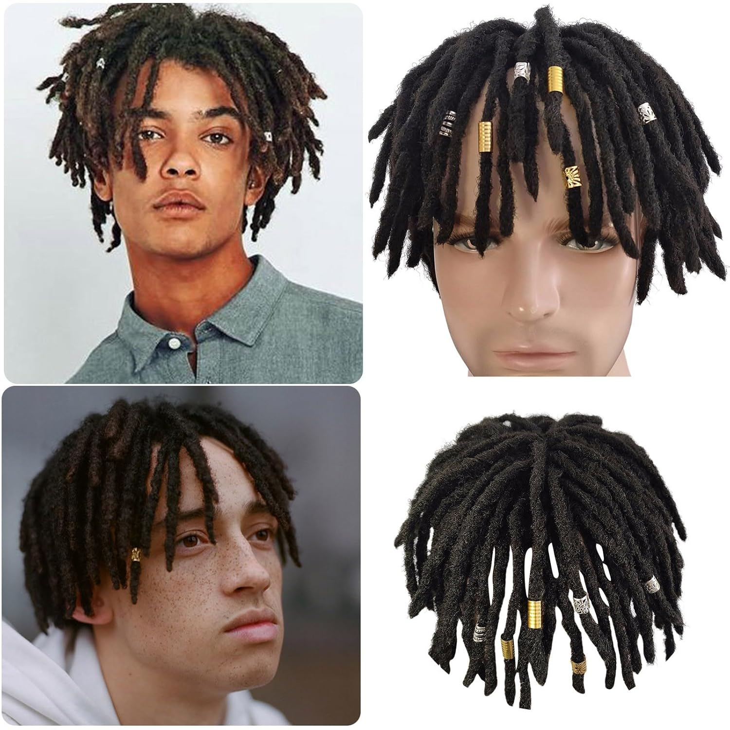 Peluca de encaje frontal de cabello Hip Hop para hombre, cabello afroamericano de fibra, pieza de cabello rizado, peluca masculina, juego de trenzas