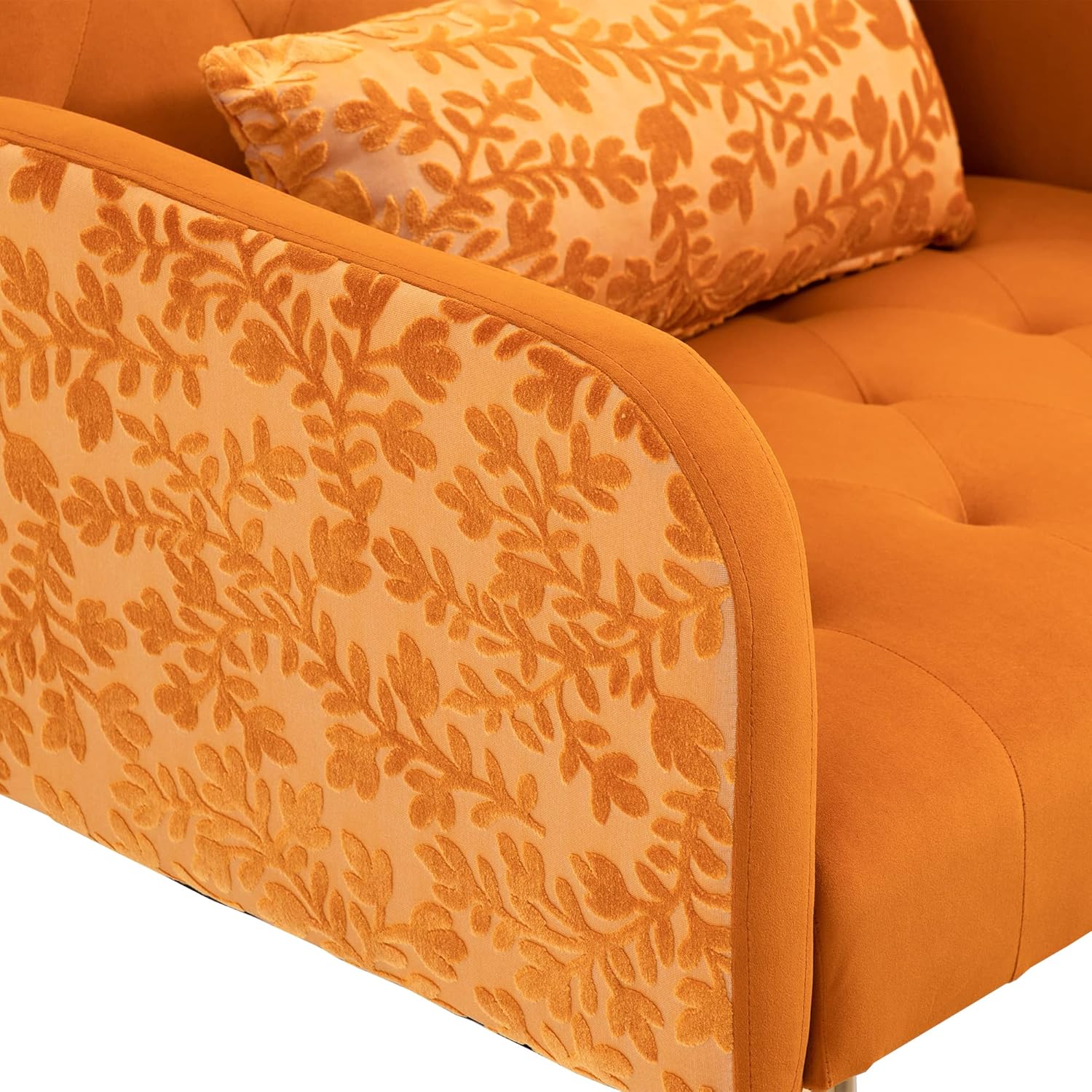 Sillón tumbona 2 en 1, silla convertible de terciopelo con 3 ángulos reclinables, sofá interior con otomana y una elegante almohada, silla