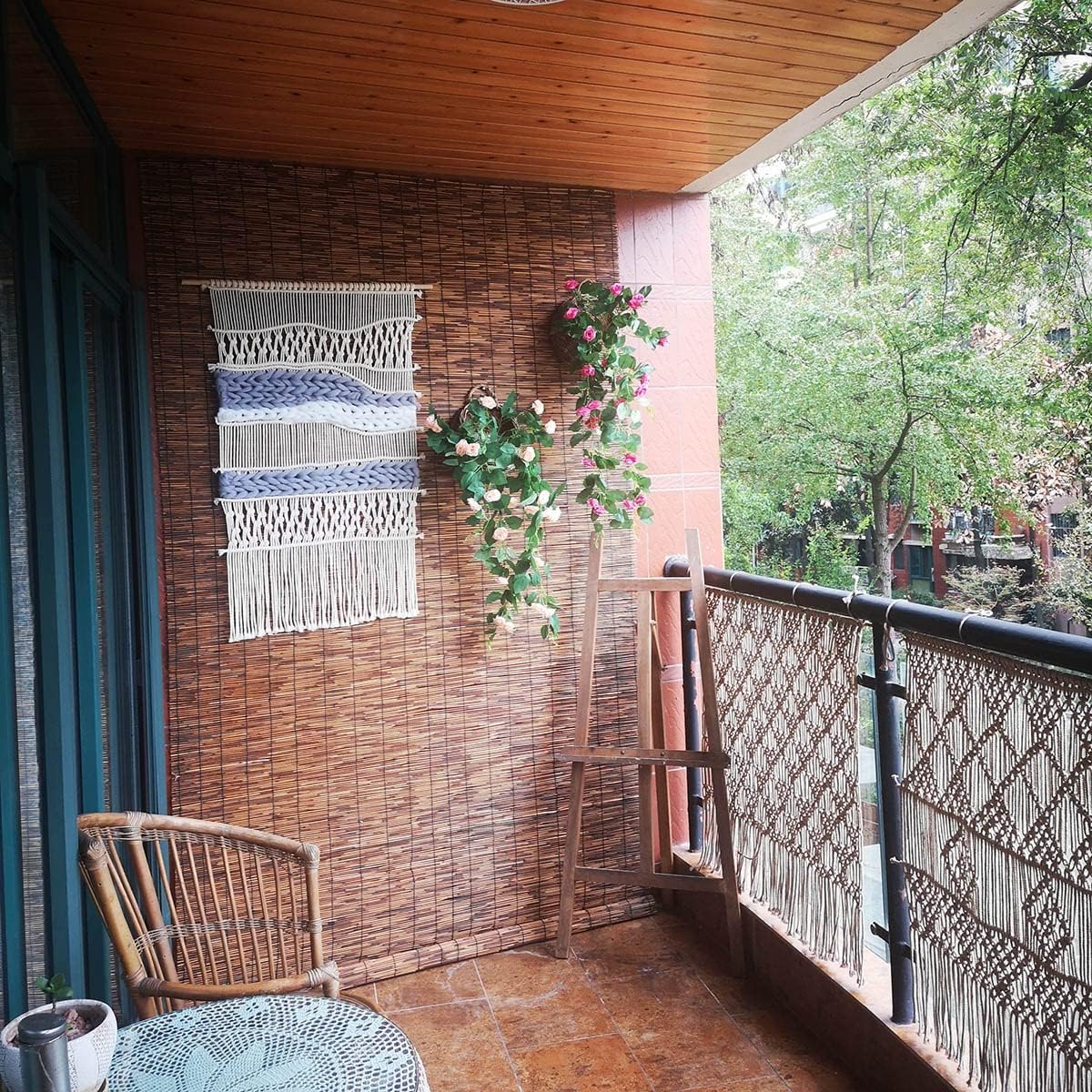 Persianas enrollables de bambú para dormitorio, cortinas enrollables de bambú para interiores, ventana semi opaca, cortina de bambú de oficina