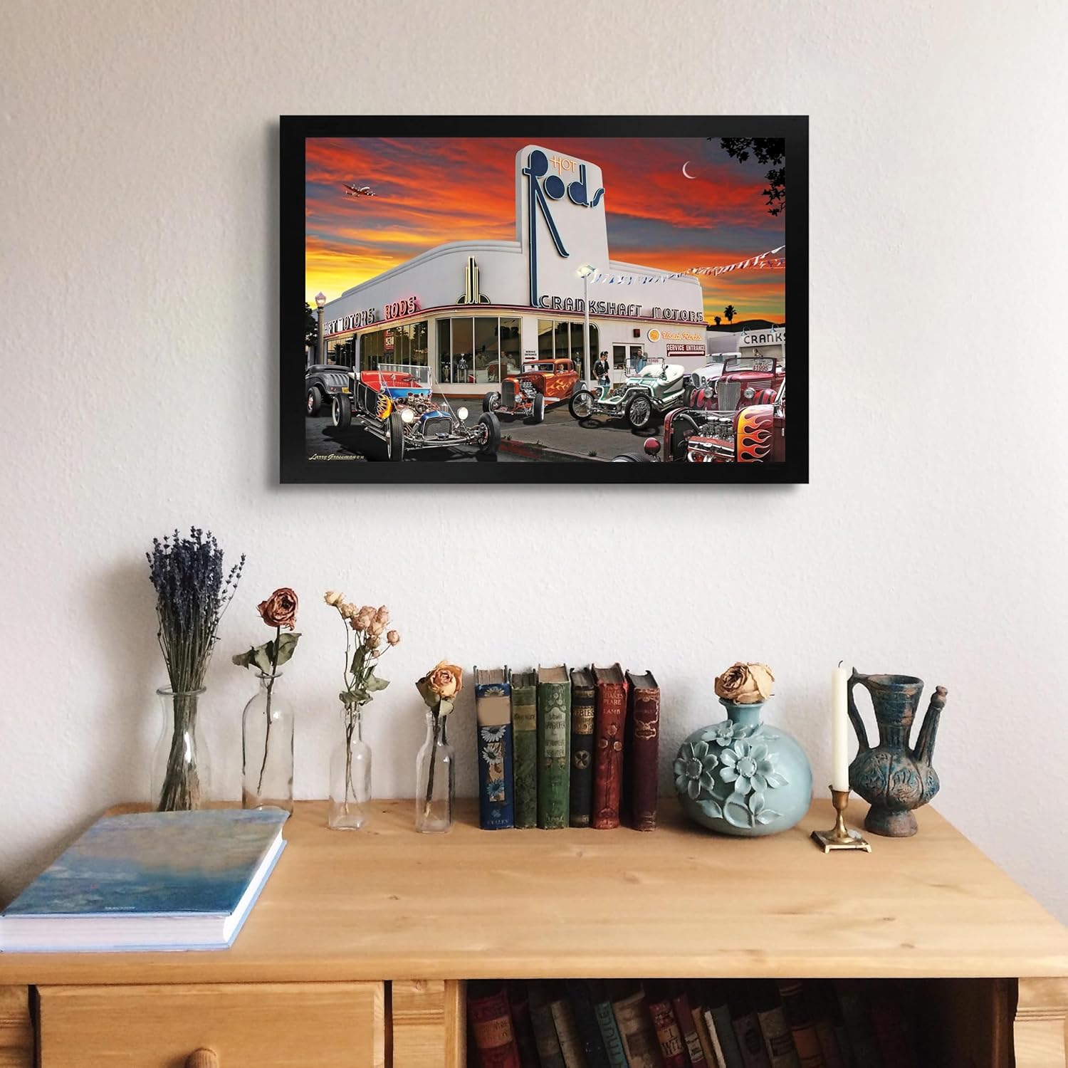 Póster de motor de cigüeñal para decoración de pared, impresión enmarcada  Pósters de Hot Rods y autos clásicos para el hogar y la oficina, imágenes