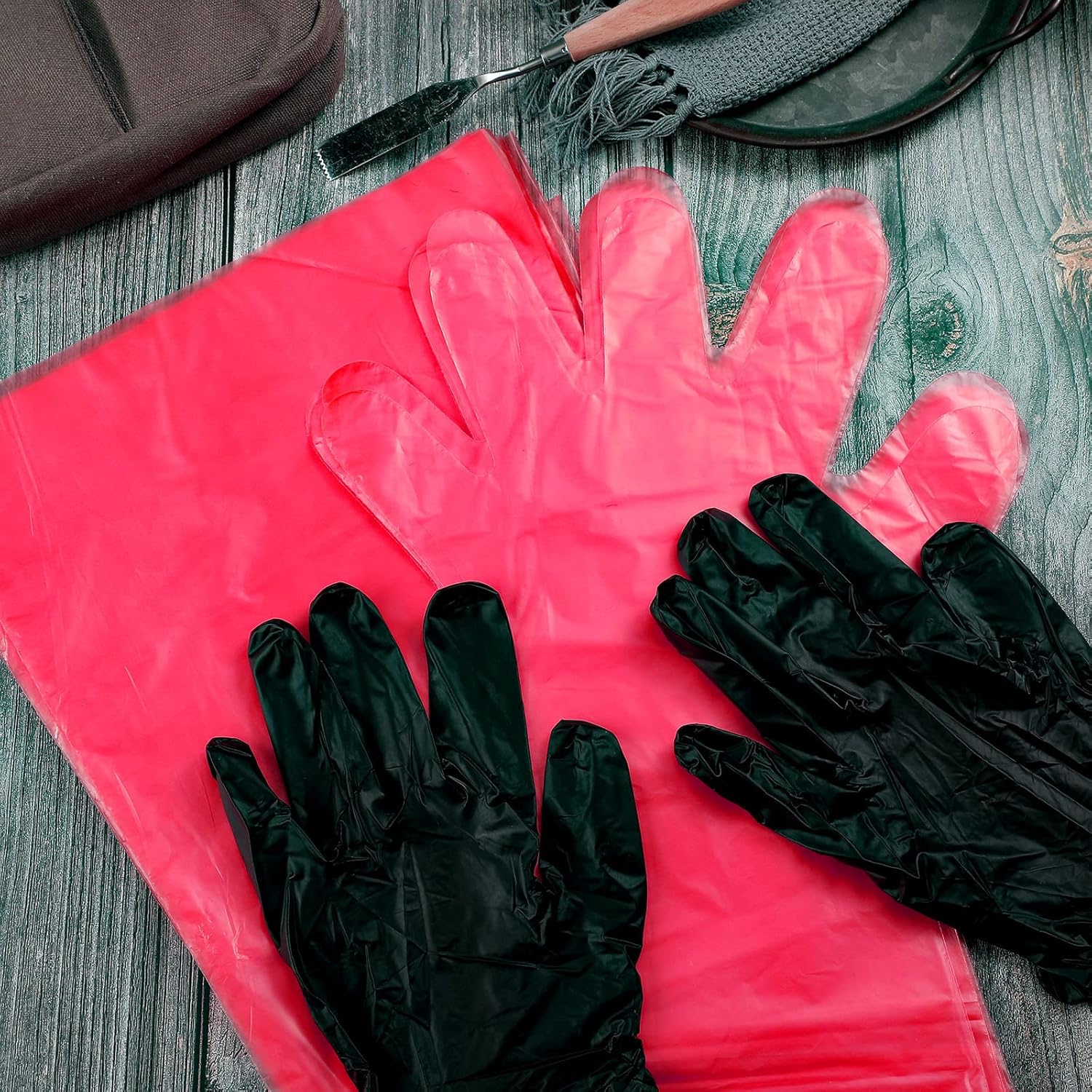 Zhanmai 24 pares de guantes de vestir de campo, guantes de intestino de ciervo, guantes de limpieza de caza, guantes largos de caza y guantes cortos