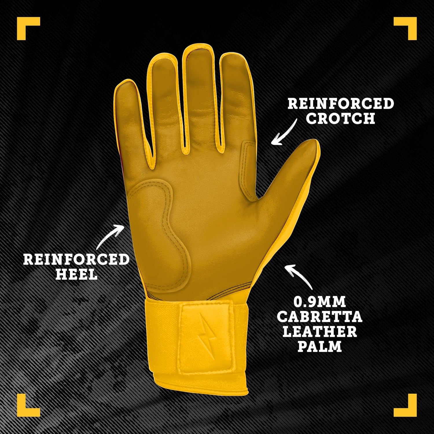 BRUCE BOLT Original Series – Guantes de bateo de puño largo, varios colores, tallas para adultos y jóvenes