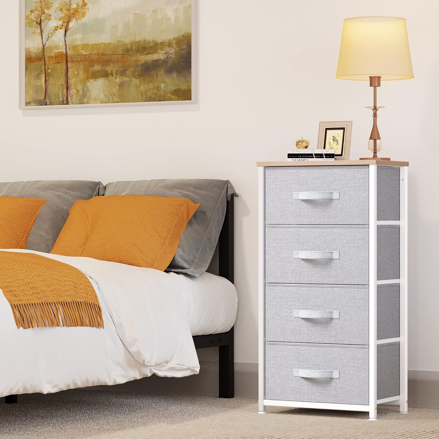 YITAHOME Dresser with 4 Drawers – Fabric Storage Tower, Organizer Unit for Bedroom, Living Room, Hallway, Closets & Nursery – Sturdy Steel Frame