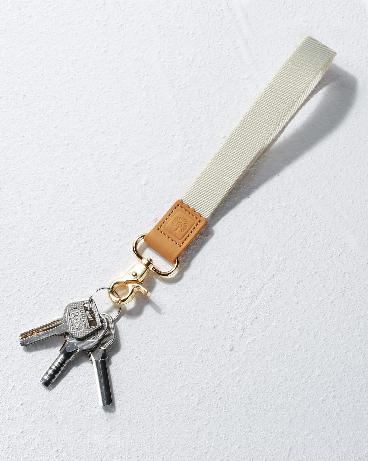 Cordón de muñeca para llaves, correa de llavero de muñeca, blanco cálido para mujeres y hombres