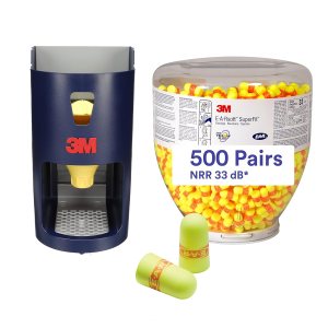 Paquete de dispensador de tapones para los oídos 3M One Touch Pro 391-0000 + tapones para los oídos 3M 391-1254, 500 paresbotella de recarga, Paquete de dispensador de tapones para los oídos 3M One Touch Pro 391-0000 + tapones para los oídos 3M 391-1254, 500 paresbotella de recarga,