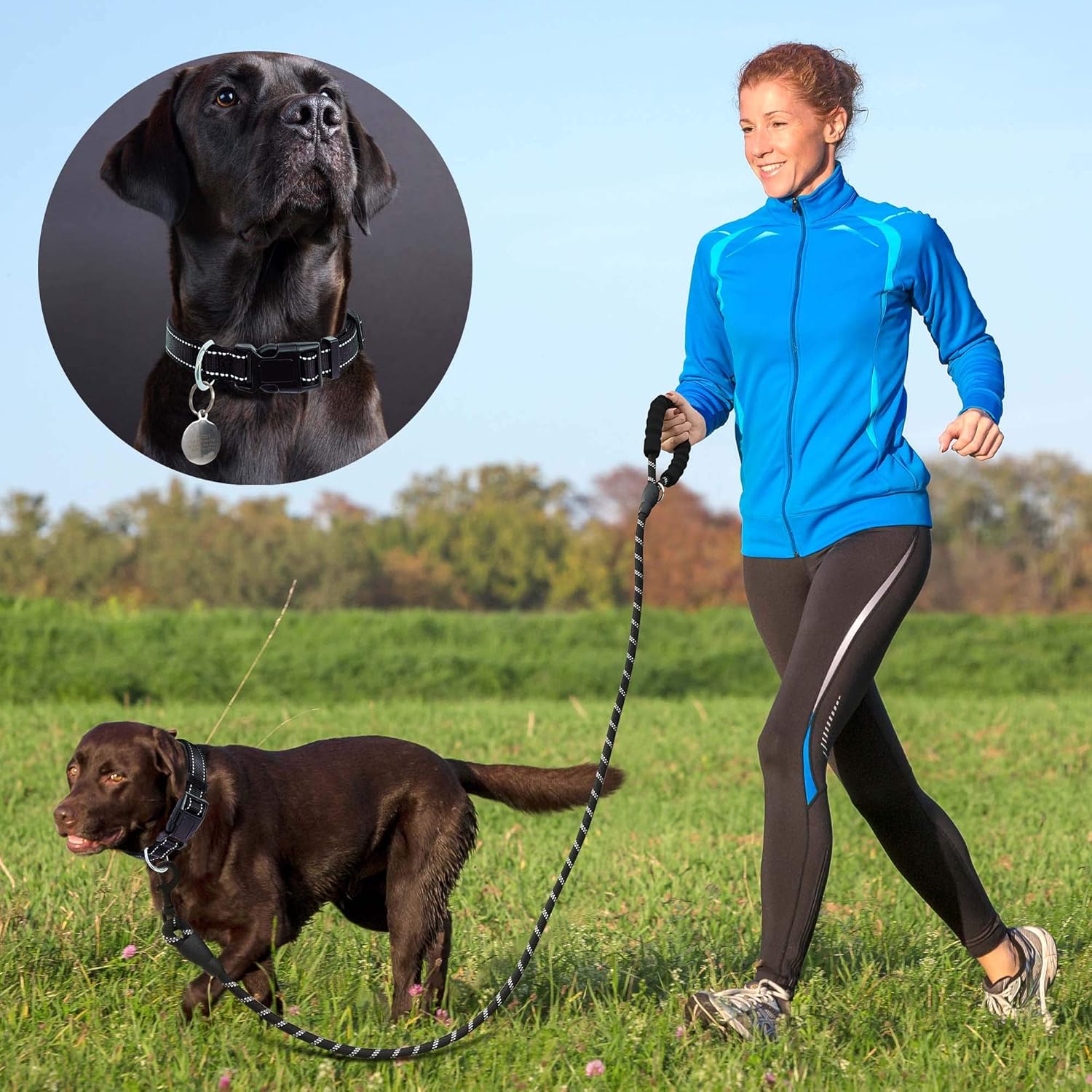 collar reflectante para perro con acolchado de neopreno suave, collares de nylon transpirables y ajustables para perros pequeños, medianos y