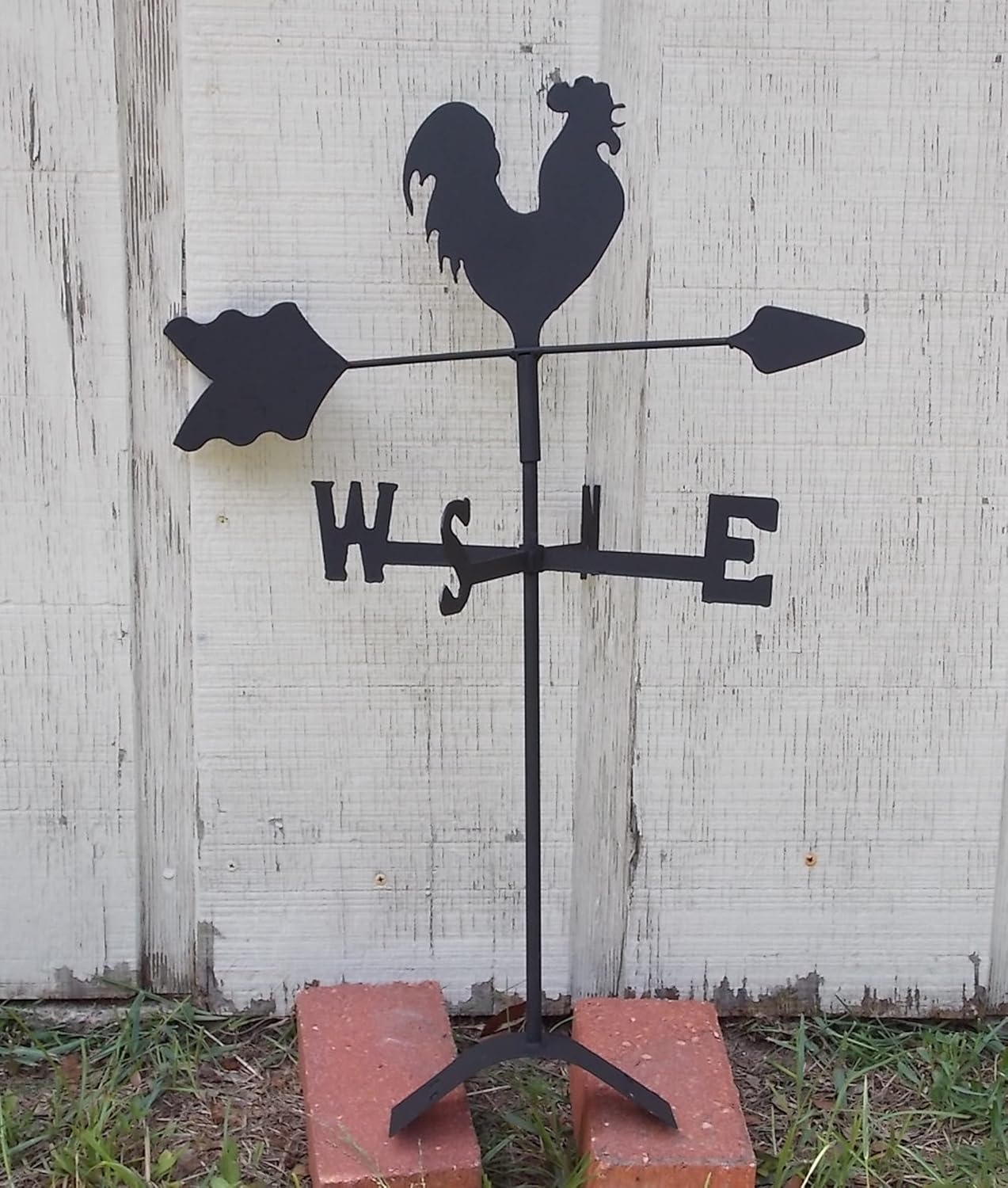 Gallo de pollo para techo, granero, patio, gallo decoración de techo veleta negra aspecto de hierro forjado
