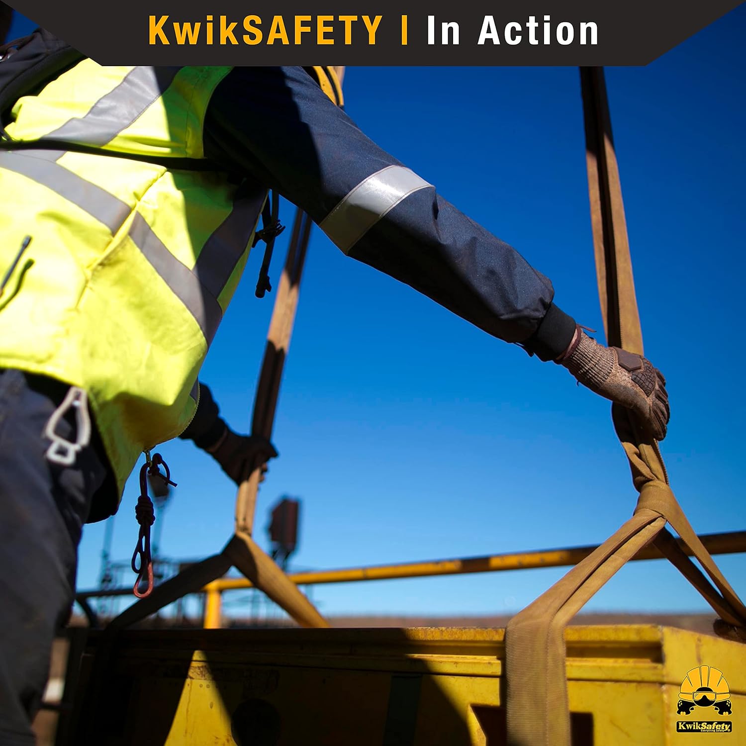 KwikSafety – Charlotte, NC – Mighty Sumo 2 “x 8′ Poly Web Sling 2 unidades Correa de elevación ASME OSHA  6400lbs Vertical 5100lbs Choker 12800lbs