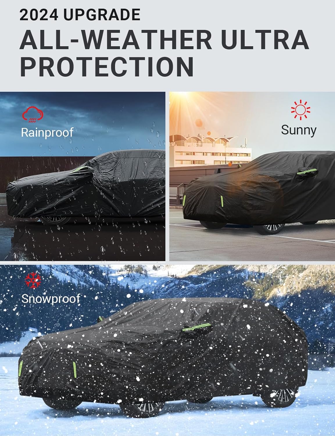 Proadsy – Cubierta para automóvil, para todo tipo de clima, a prueba de viento, polvo, nieve, lluvia, rayos UV y granizo, para interiores y