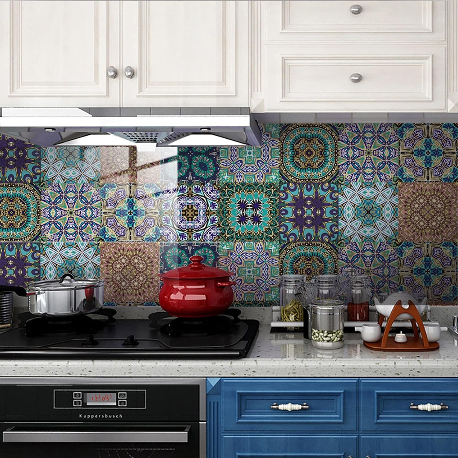 10 hojas de azulejos autoadhesivos para salpicaduras de cocina, despegar y pegar, ladrillos de cocina, azulejos de pared 3D autoadhesivos para