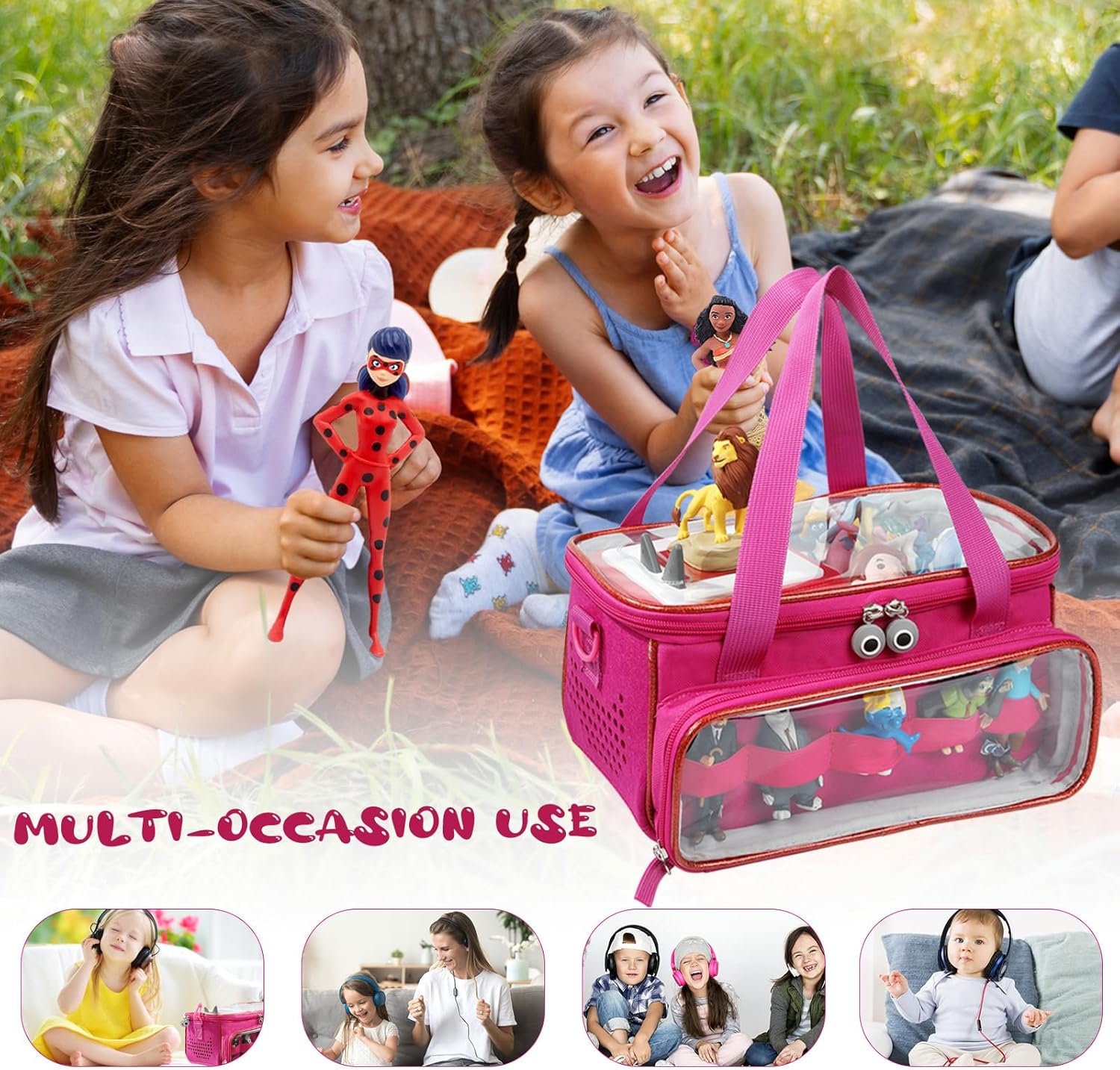 Funda de transporte compatible con Toniebox, funda Tonies para personajes de Tonie, figuras de Tonies, juego de iniciación de Toniebox, auriculares
