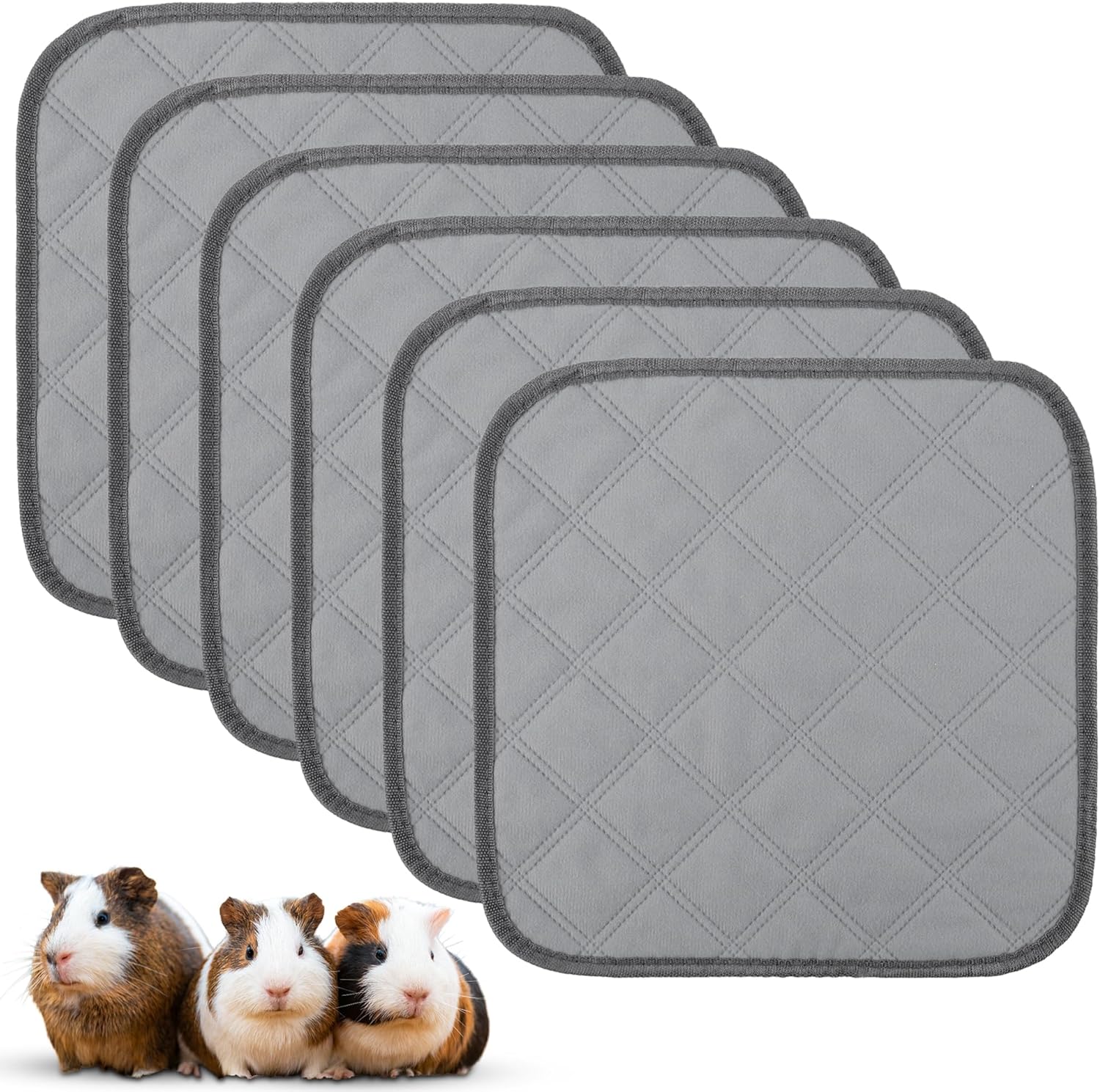 DR.DUDU 6 piezas de forro de jaula de conejillo de indias, ropa de cama lavable de conejillo de indias, reutilizables, superabsorbentes,