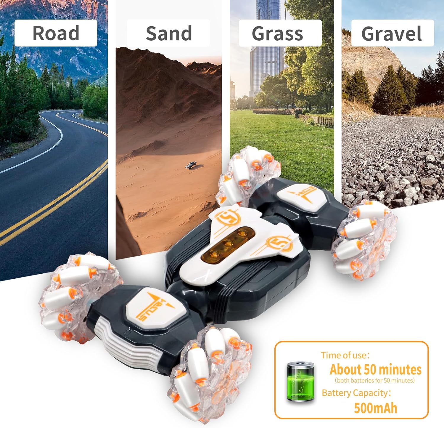 Auto de acrobacias a control remoto, 2.4 GHz 4WD con detección de gestos RC, juguetes de auto de acrobacias a control remoto, rotación giratoria de
