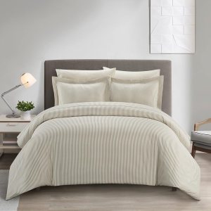 Chic Home Morgan – Juego de funda de edredón de 5 piezas, diseño contemporáneo de rayas de dos tonos, ropa de cama en una bolsa, sábanas de almohada Chic Home Morgan – Juego de funda de edredón de 5 piezas, diseño contemporáneo de rayas de dos tonos, ropa de cama en una bolsa, sábanas de almohada