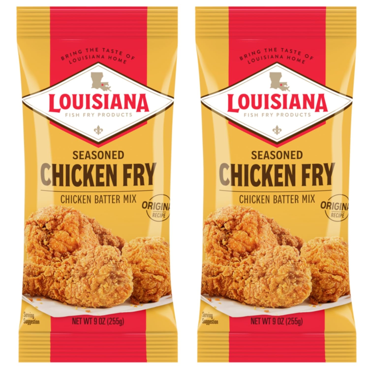 Louisiana Fish Fry – Rebozado de pollo sazonado de 9 onzas (paquete de 2)  Auténtico pollo frito del sur  Lleva el sabor de Louisiana a casa