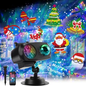 Proyector de luces de Navidad de Halloween para exteriores, 14 diapositivas HD (ondas oceánicas 3D + patrones), luces de paisaje, impermeables, para Proyector de luces de Navidad de Halloween para exteriores, 14 diapositivas HD (ondas oceánicas 3D + patrones), luces de paisaje, impermeables, para