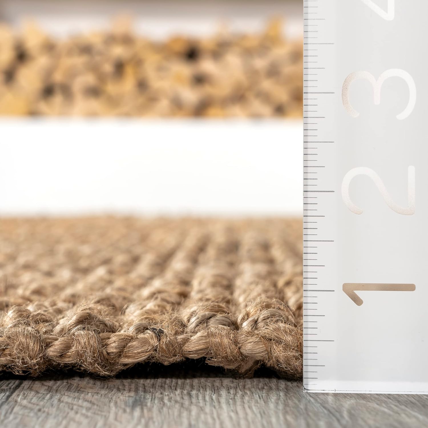 nuLOOM Ashli – Alfombra sólida de yute estilo casa de campo, 2 pies 6 pulgadas x 8 pies, color natural