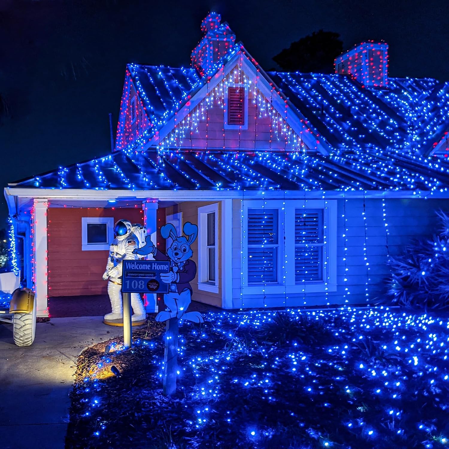 100 luces LED de Navidad de 33 pies para exteriores, 8 modos, tira de luces de Navidad con cable transparente con memoria de tiempo, tira de luces