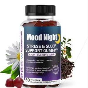 Noche de humor  Suplementos de Ashwagandha para aliviar el estrés y el sueño, gomitas calmantes para un sueño profundo, con Ashwagandha, bálsamo de Noche de humor  Suplementos de Ashwagandha para aliviar el estrés y el sueño, gomitas calmantes para un sueño profundo, con Ashwagandha, bálsamo de