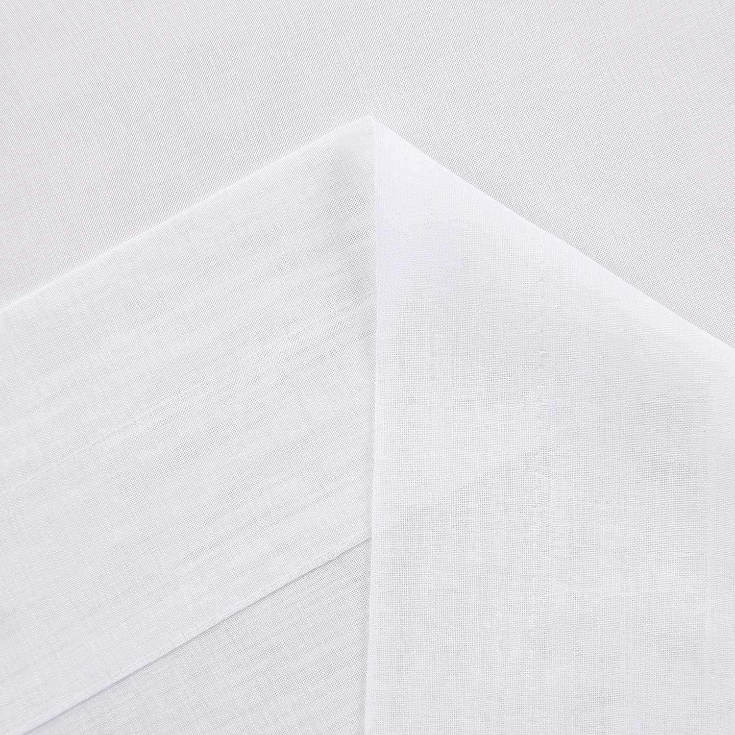 DWCN Cortinas traslúcidas blancas de gasa semitransparente con bolsillo para barra para dormitorio y sala de estar, 70 x 63 pulgadas de largo, juego