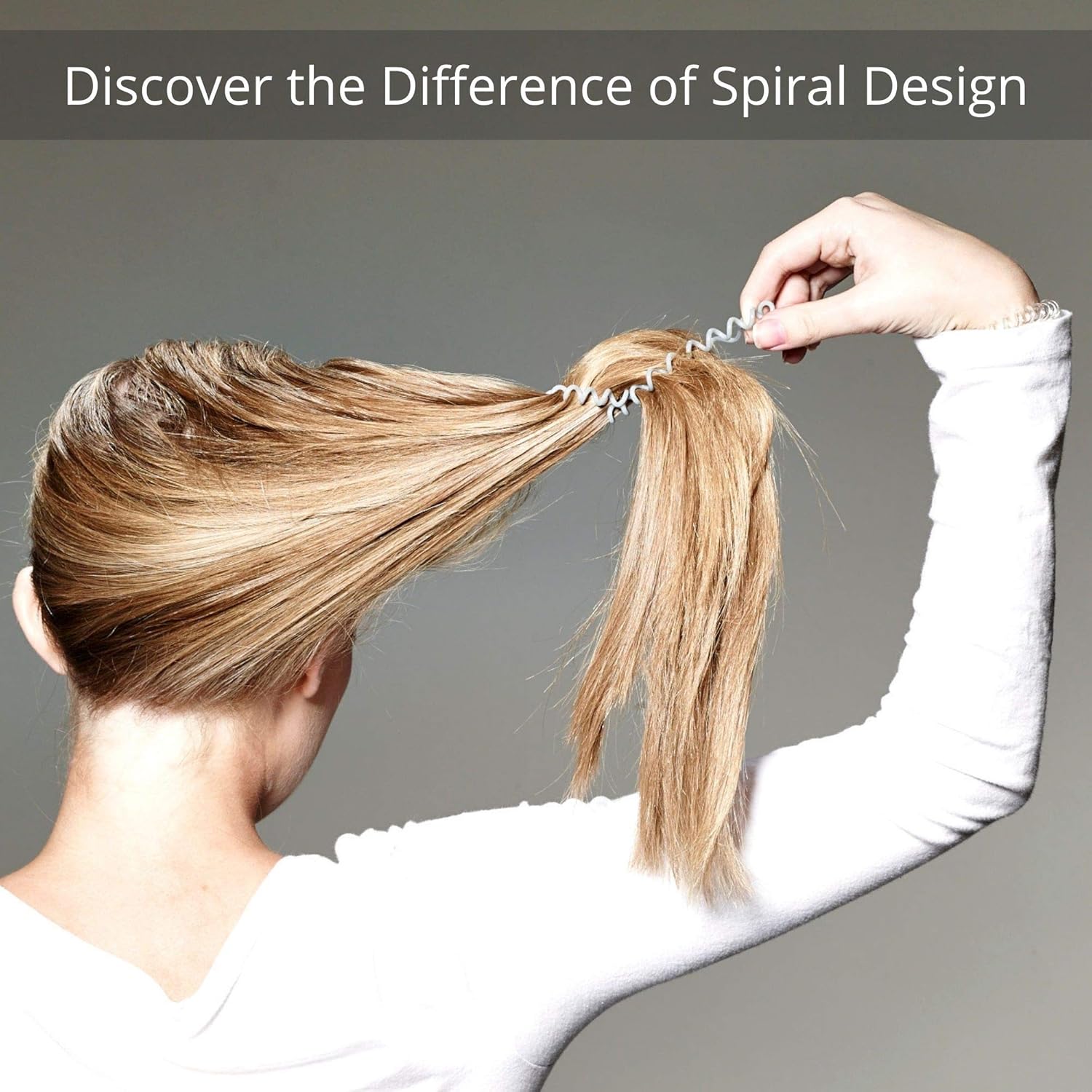 Goomee Lazos para el cabello en espiral para mujer, paquete de 8  elásticos fáciles de quitar, evitan enredos y roturas, soportes para cola de