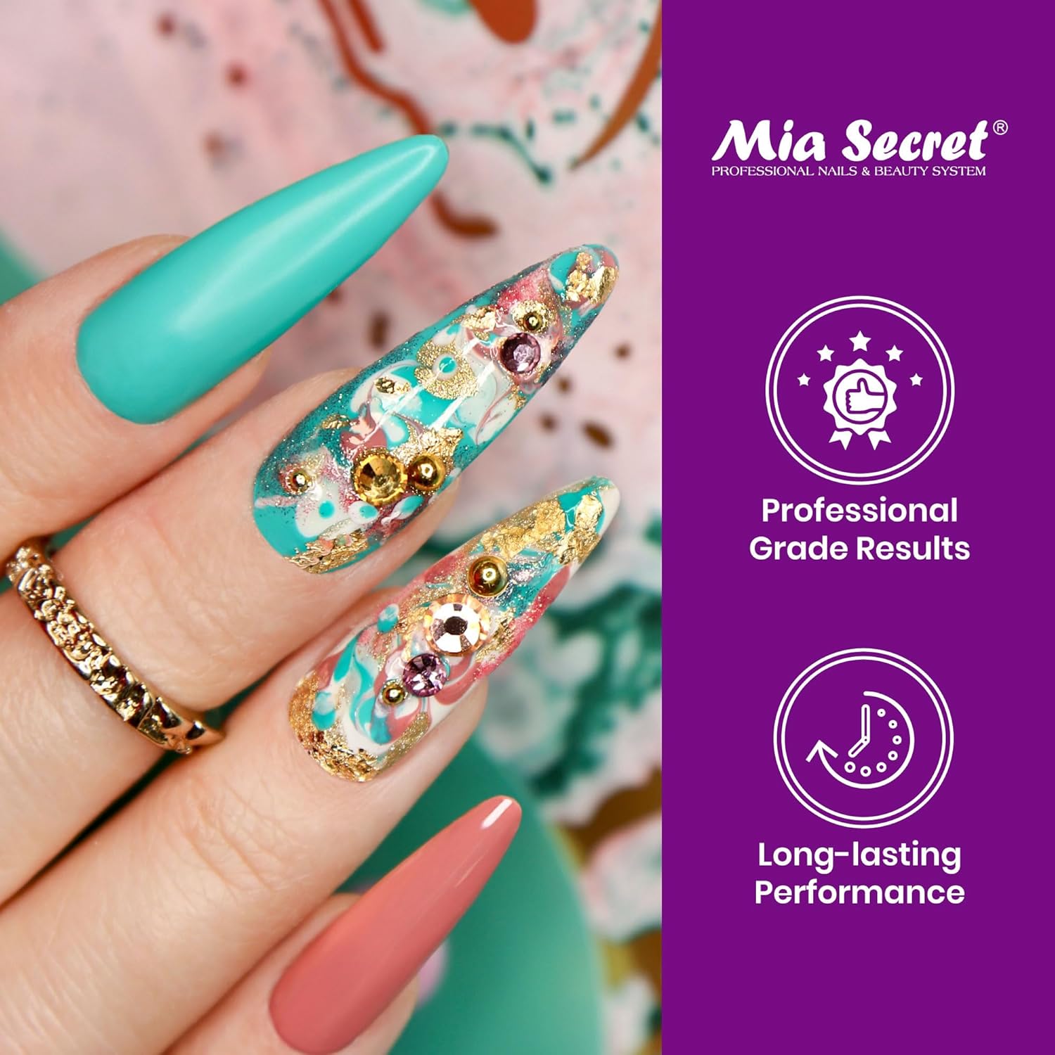 Mia Secret PREMIER – Pinceles de uñas 100% Kolinsky hechos en Estados Unidos, pinceles para arte de uñas prenio (rosa, 8 o)