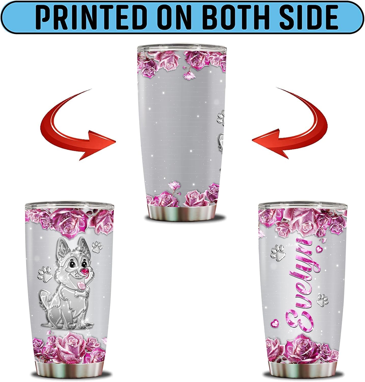 Regalos personalizados de pastor alemán para mujeres, taza de café aislada de acero inoxidable de 20 onzas, vaso de viaje, Navidad, cumpleaños, día