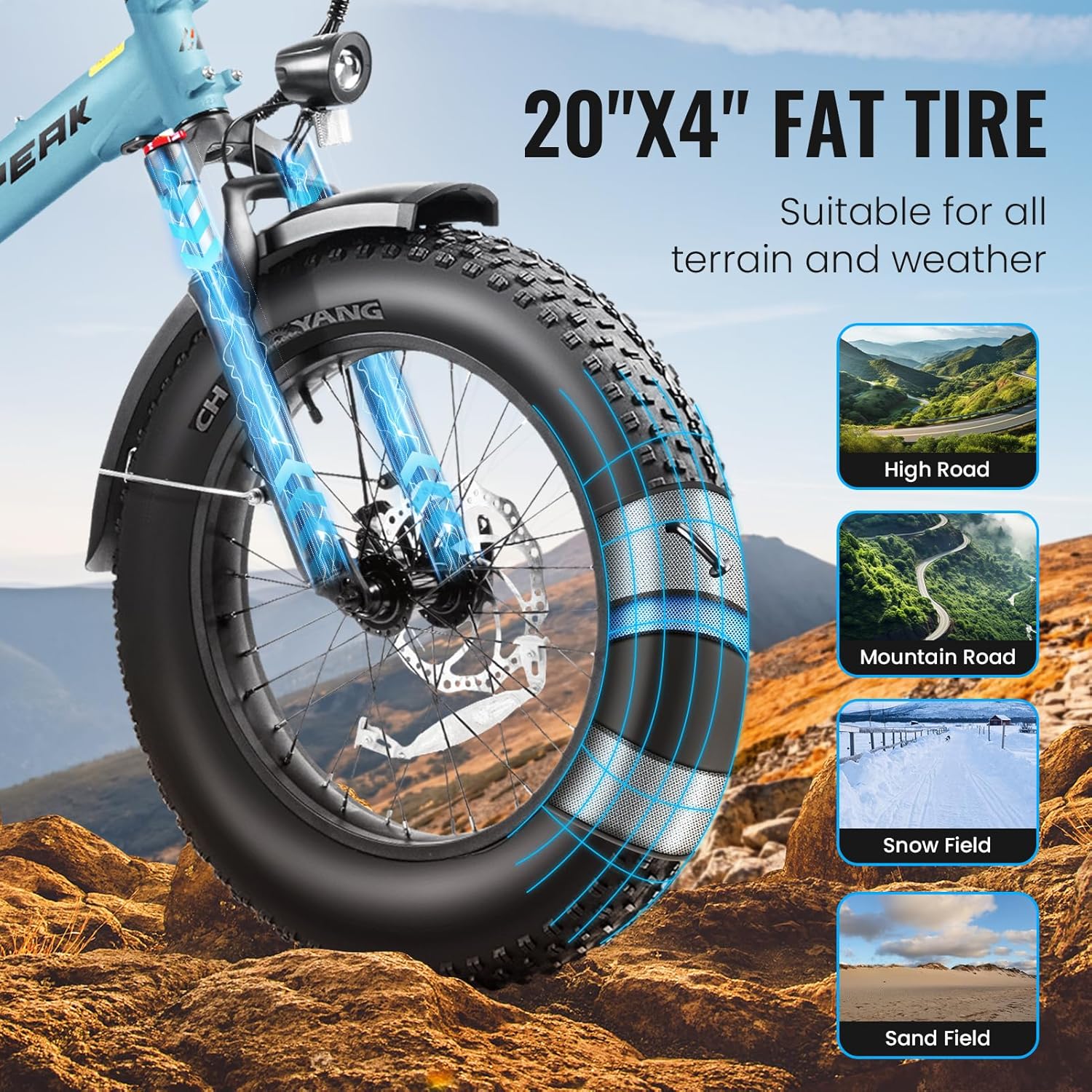 Bona Ebike Bicicleta eléctrica plegable para adultos, 750 W, velocidades de hasta 25 MPH, batería extraíble grande de 48 V 15 Ah, batería extraíble