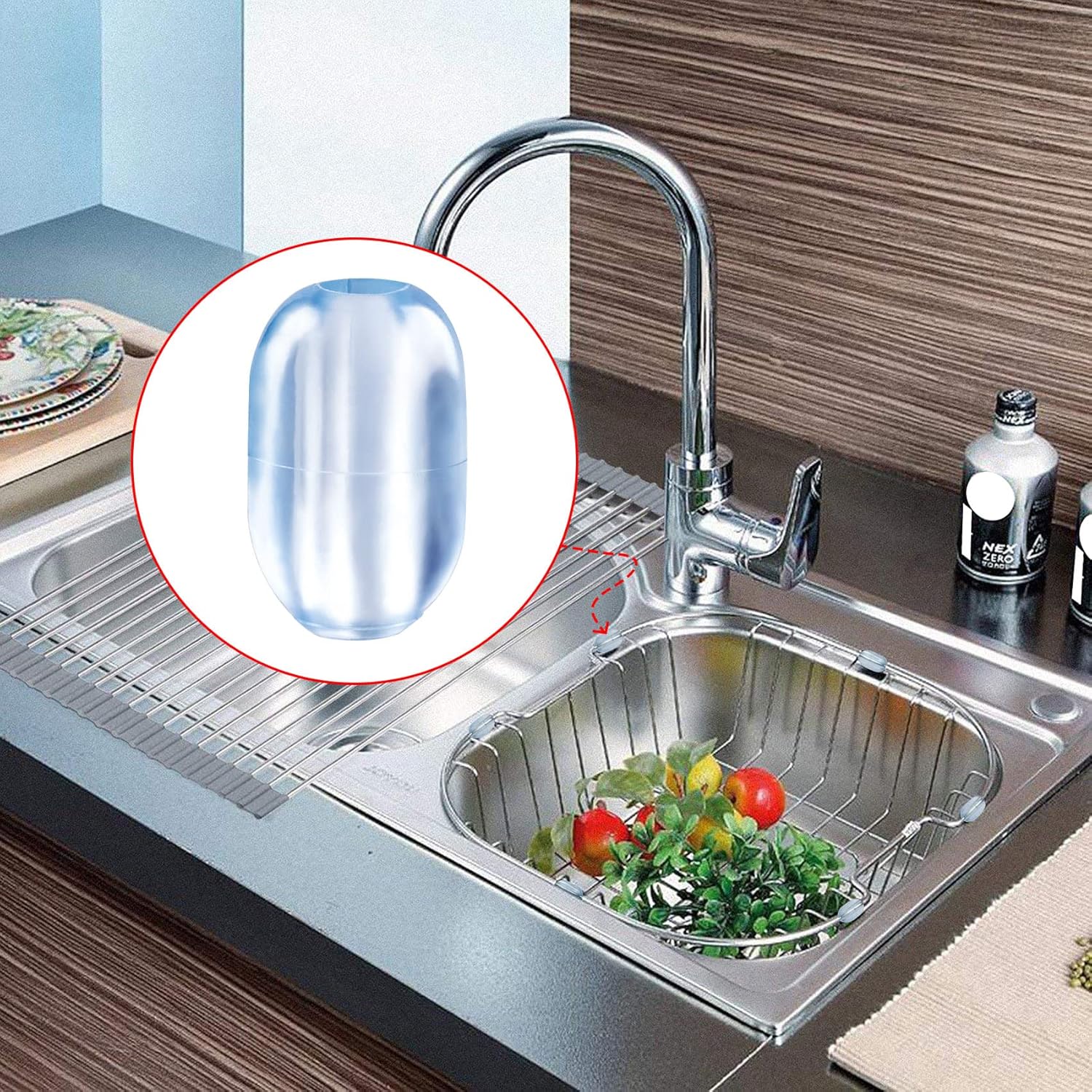 OIIKI 24 patas de goma para fregadero de cocina, incluyendo 12 pies protectores de plástico transparente para fregadero y 12 clips de abrazadera de
