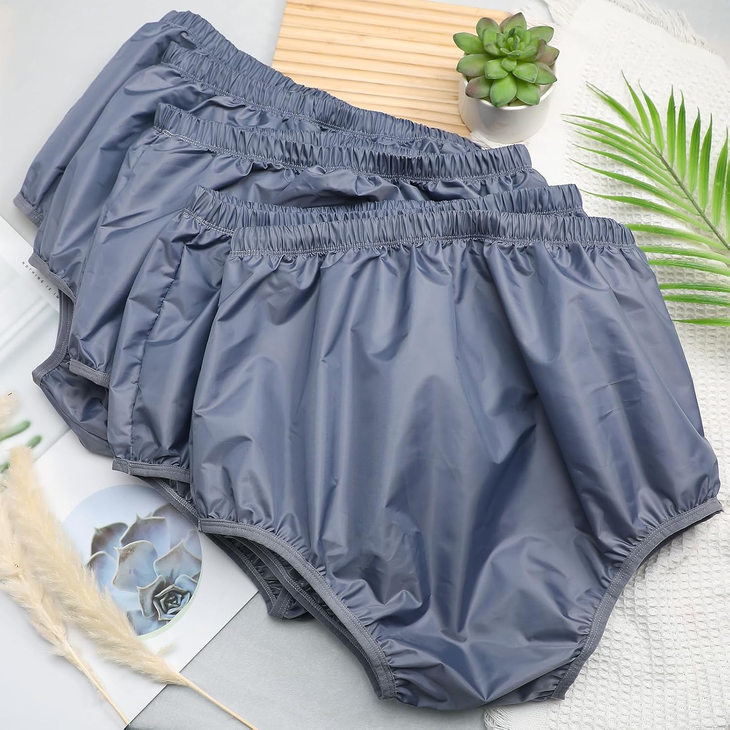 Ropa interior para adultos, a prueba de fugas, para incontinencia, lavable, de bajo ruido, reutilizable, impermeable, pantalones para adultos, para