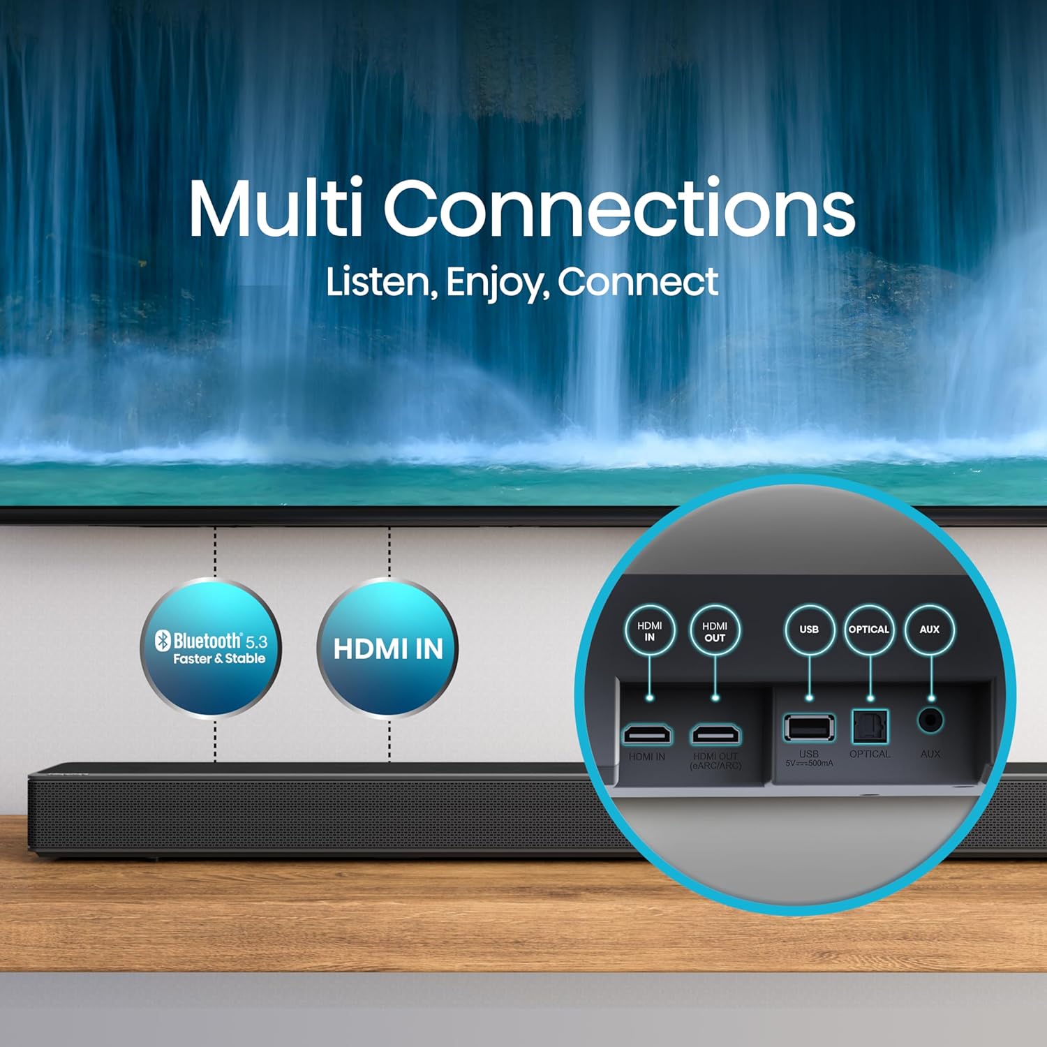 Hisense AX3125H Barra de sonido 3.1.2Ch con subwoofer inalámbrico, 440W, Dolby Atmos, Bluetooth 5.3, EzPlay, paso HDMI 4K a través de, listo para TV