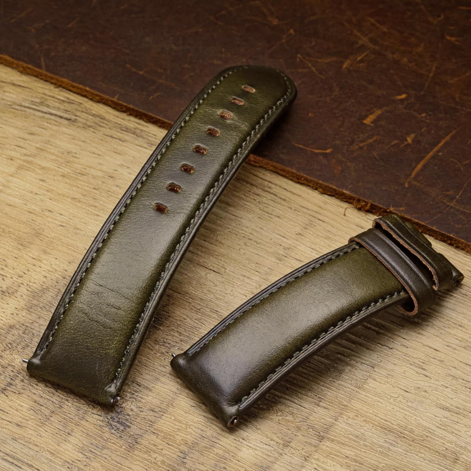 Horween – Correa de reloj de piel de liberación rápida de 0.709 in, 0.748 in, 0.787 in, 0.827 in, 0.866 in, envoltura de repuesto para Galaxy Watch