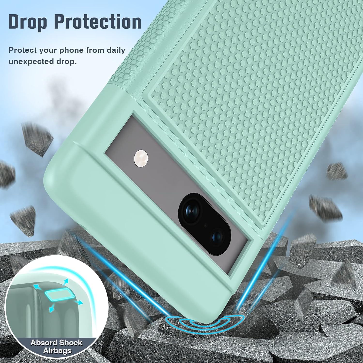 FNTCASE Funda para Google Pixel 7a funda protectora de doble capa resistente para teléfono celular, resistente a prueba de golpes, con parte trasera