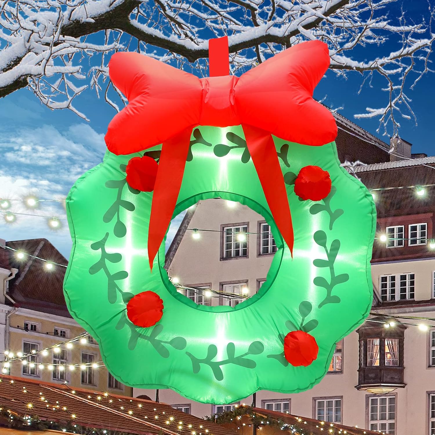 Luces LED inflables de Navidad de 3 pies, decoración de patio, decoración inflable para colgar de Navidad al aire libre, para césped, patio, jardín,