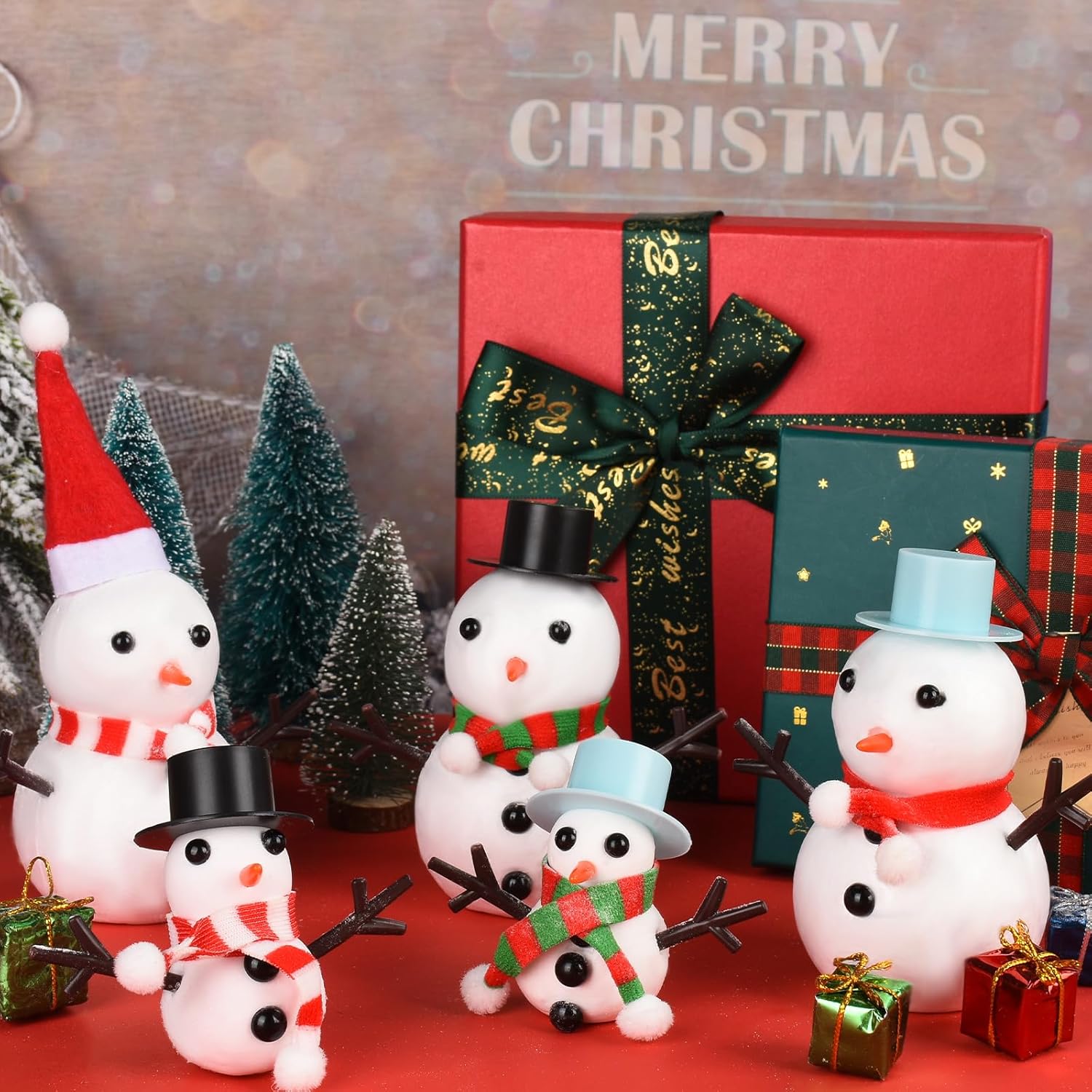 Kit de 12 piezas para construir un muñeco de nieve, manualidades de muñeco de nieve para niños, kit de bricolaje para niños y niñas de 4 a 12 años